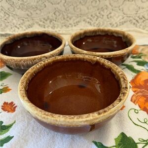 Vintage Kathy Kale Drip Glaze Pottery Soup/Cereal Bowls. Set of 3. Very Nice!